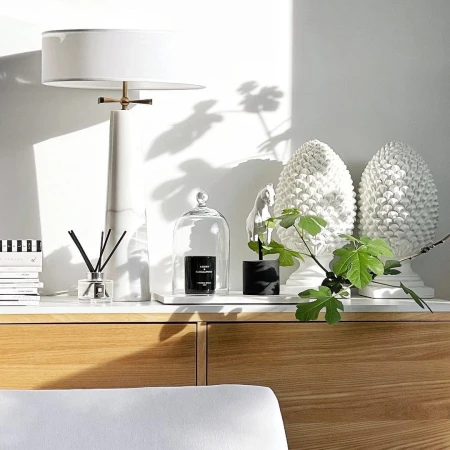 Lampa stołowa nowoczesna BOW biała T02114BR - Cosmo Light